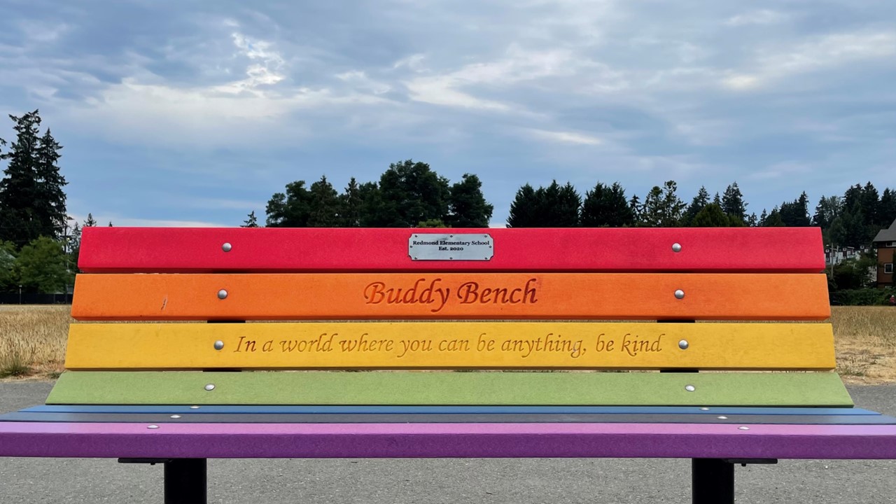Brightly colored bench